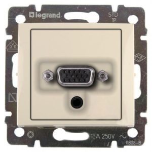 Розетка HD15+Jack 3,5 Legrand Valena Крем